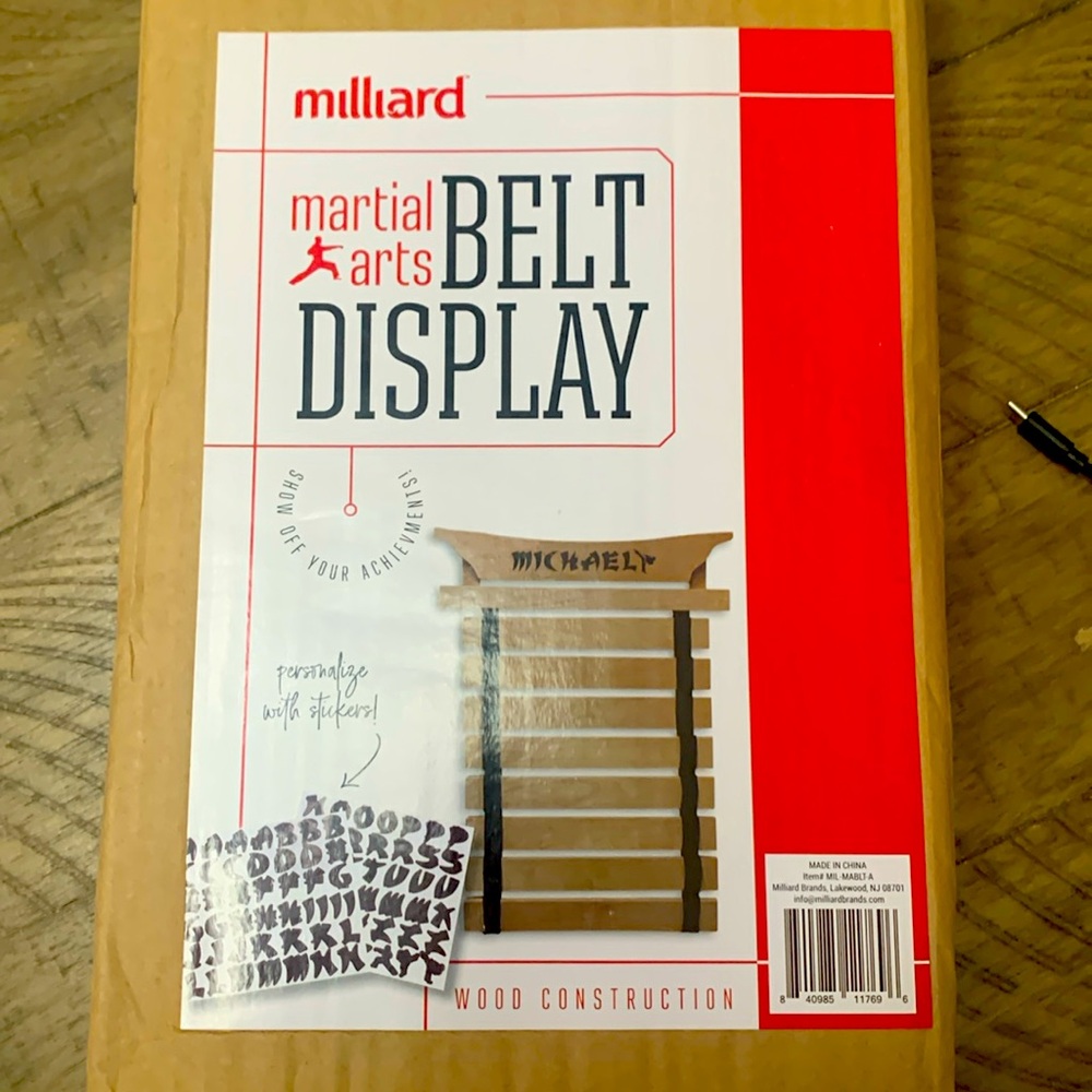 10 Belts Karate, Taekwondo, Martial Arts Belt Display, No Assembly Required